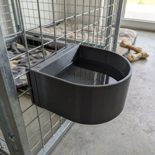 Halteplatte für Hundenapf Wandmontage M - Befestigung an Gitter & Hundebox, für mittelgroße Rassen