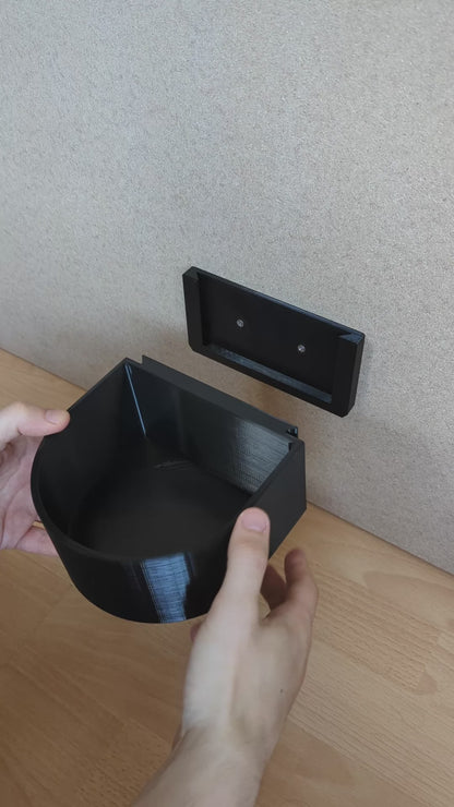 Hundenapf Wandmontage 1.0L – abnehmbar, robust & lebensmittelecht als Futterstation – schwarz